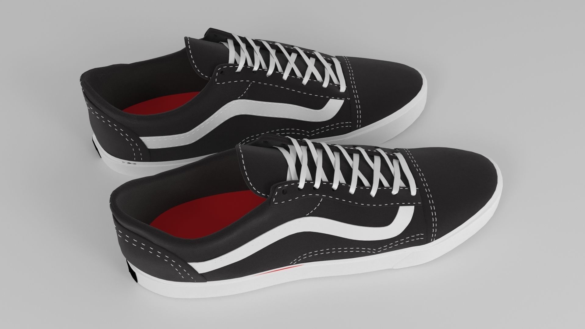 Vans Old Skool black 3D model_2