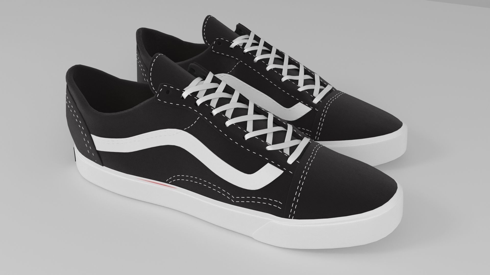 Vans Old Skool black 3D model_1