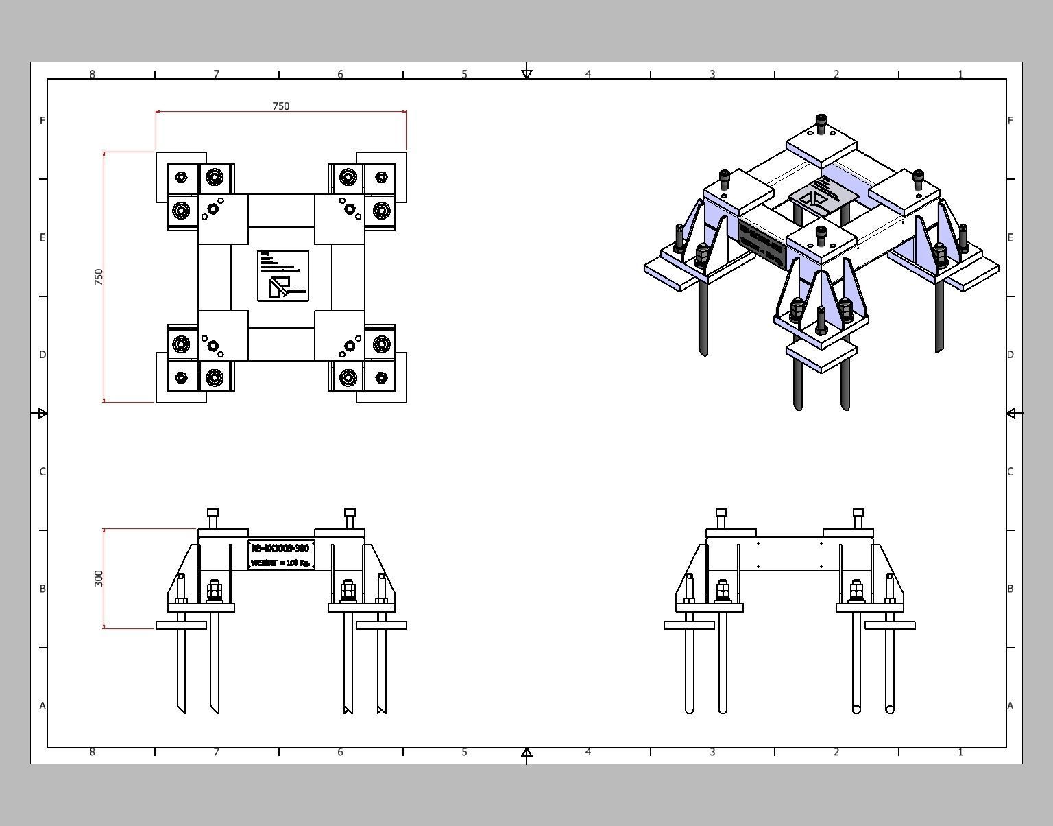 26365-Base for robot KAWASAKI BX100S-Hight 300 3D model_8