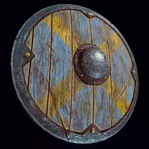 Medieval Round Shield Low-poly 3D model