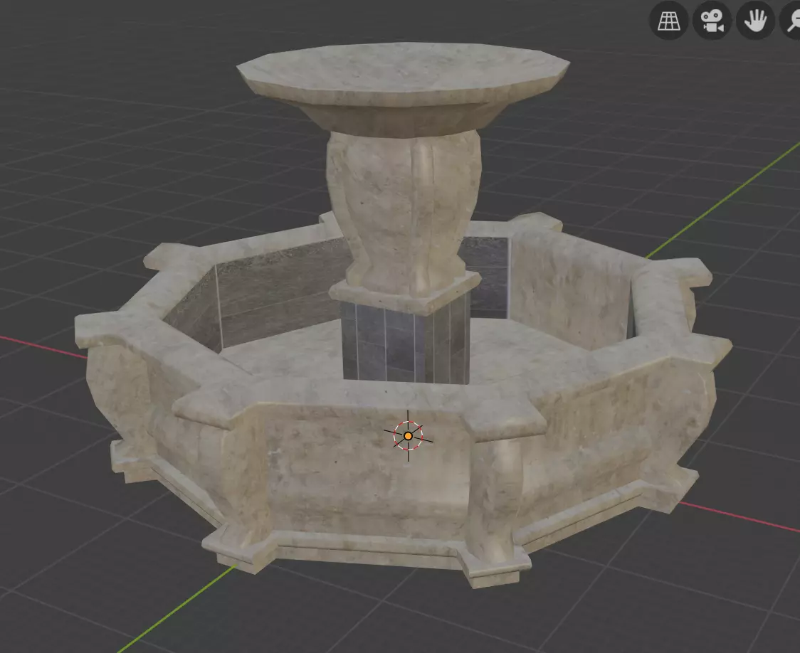 fountain  Low-poly 3D model_0