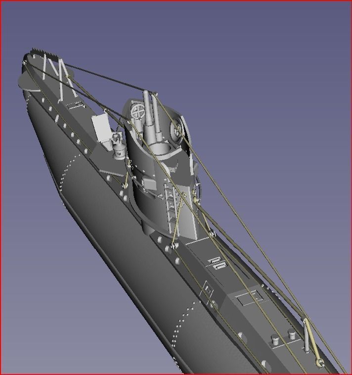 Austro-Hungarian Submarine 1915-1918 - German UB I Class 3D print model_7