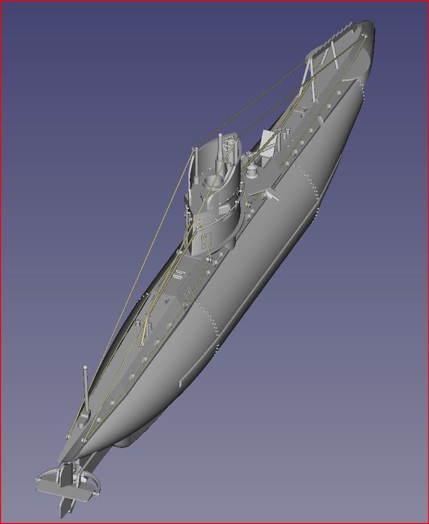 Austro-Hungarian Submarine 1915-1918 - German UB I Class 3D print model_4