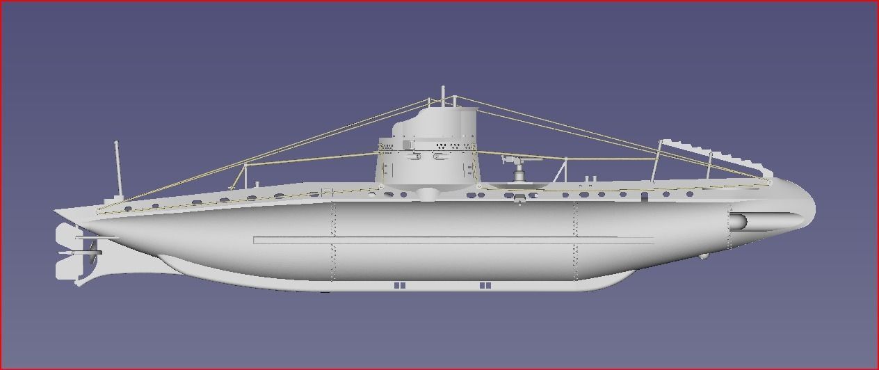 Austro-Hungarian Submarine 1915-1918 - German UB I Class 3D print model_3
