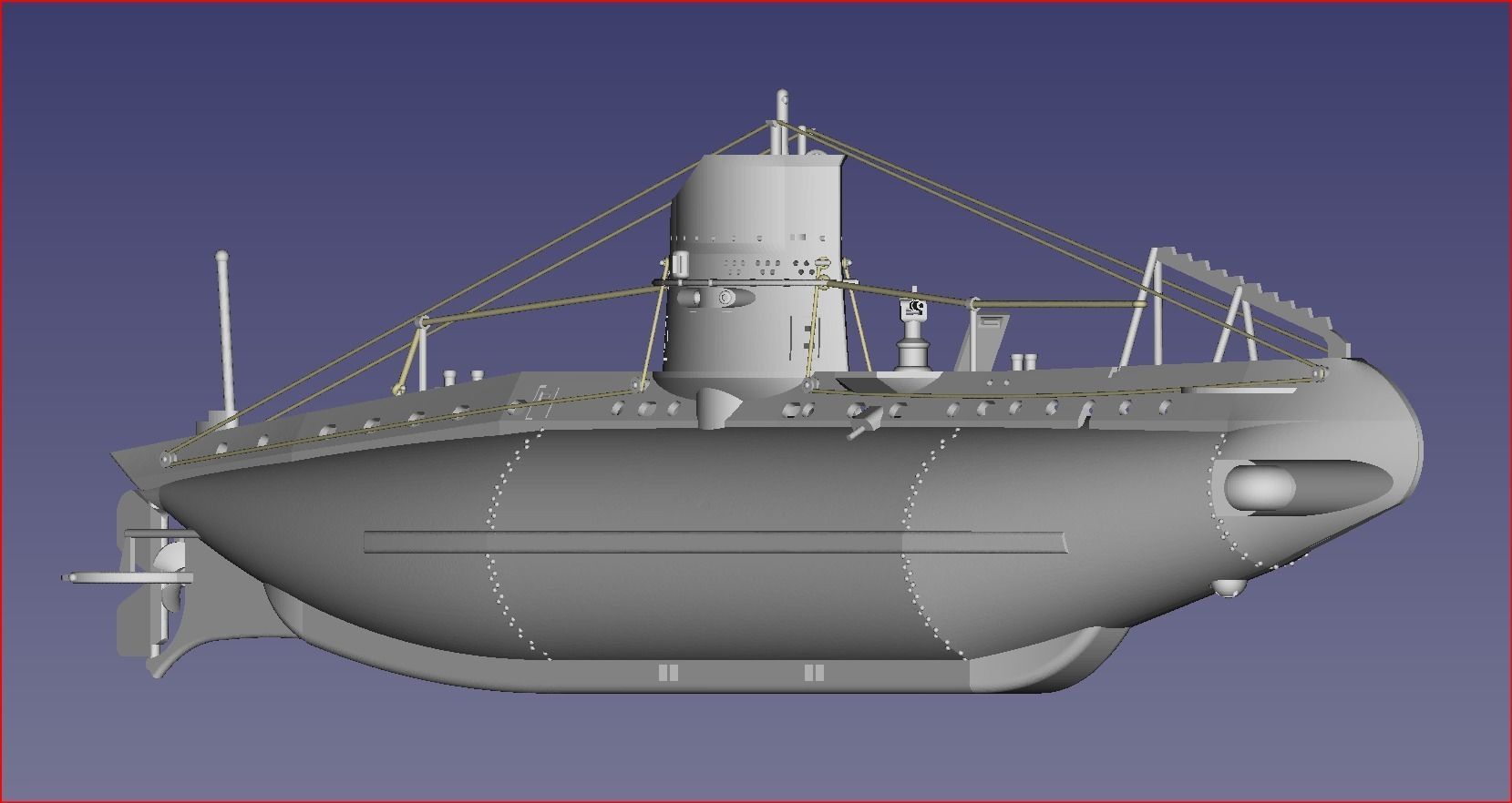 Austro-Hungarian Submarine 1915-1918 - German UB I Class 3D print model_5