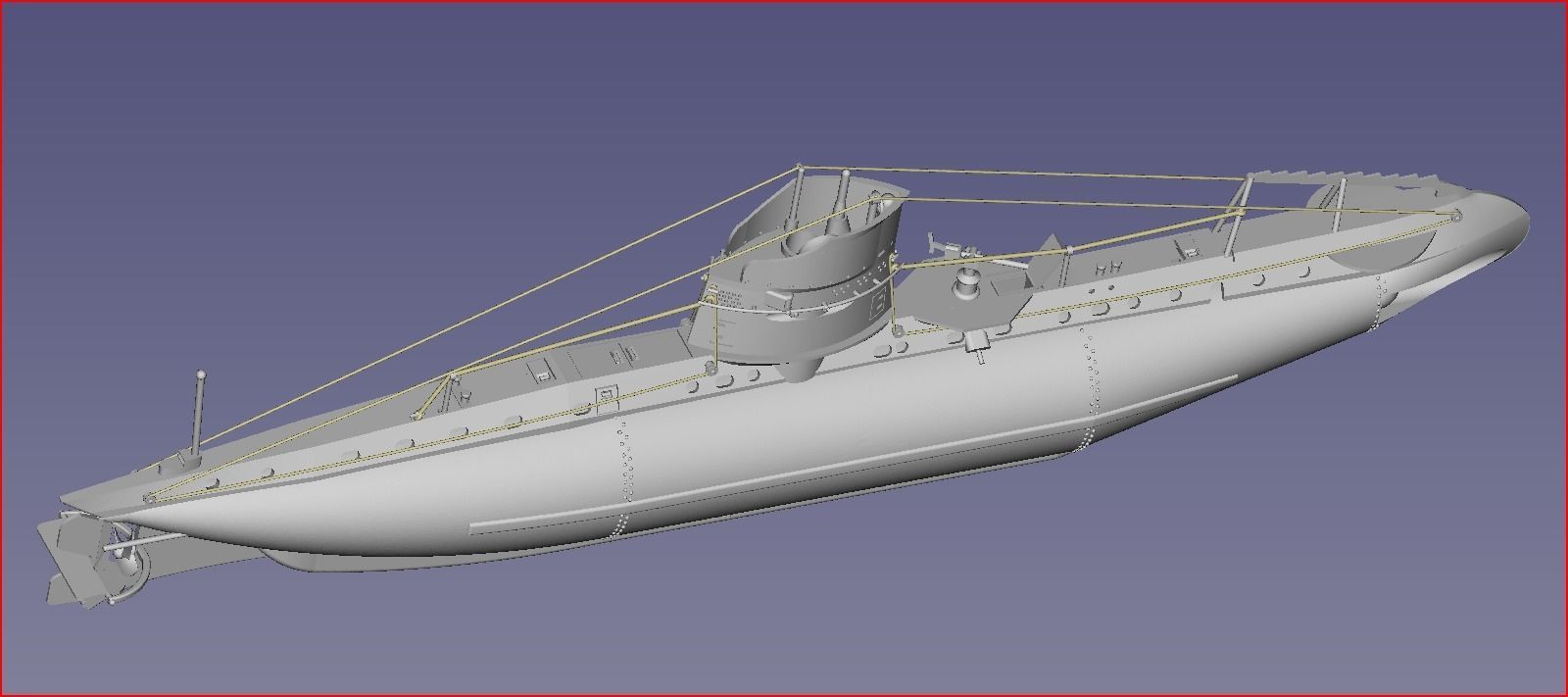 Austro-Hungarian Submarine 1915-1918 - German UB I Class 3D print model_1