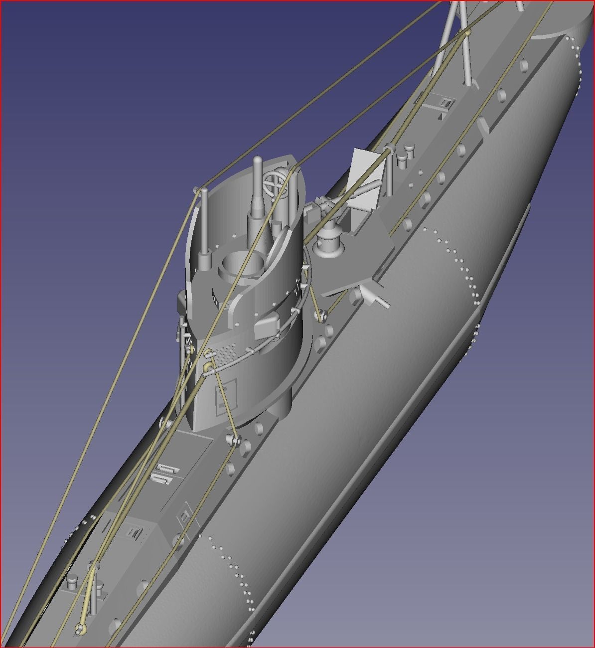 Austro-Hungarian Submarine 1915-1918 - German UB I Class 3D print model_6