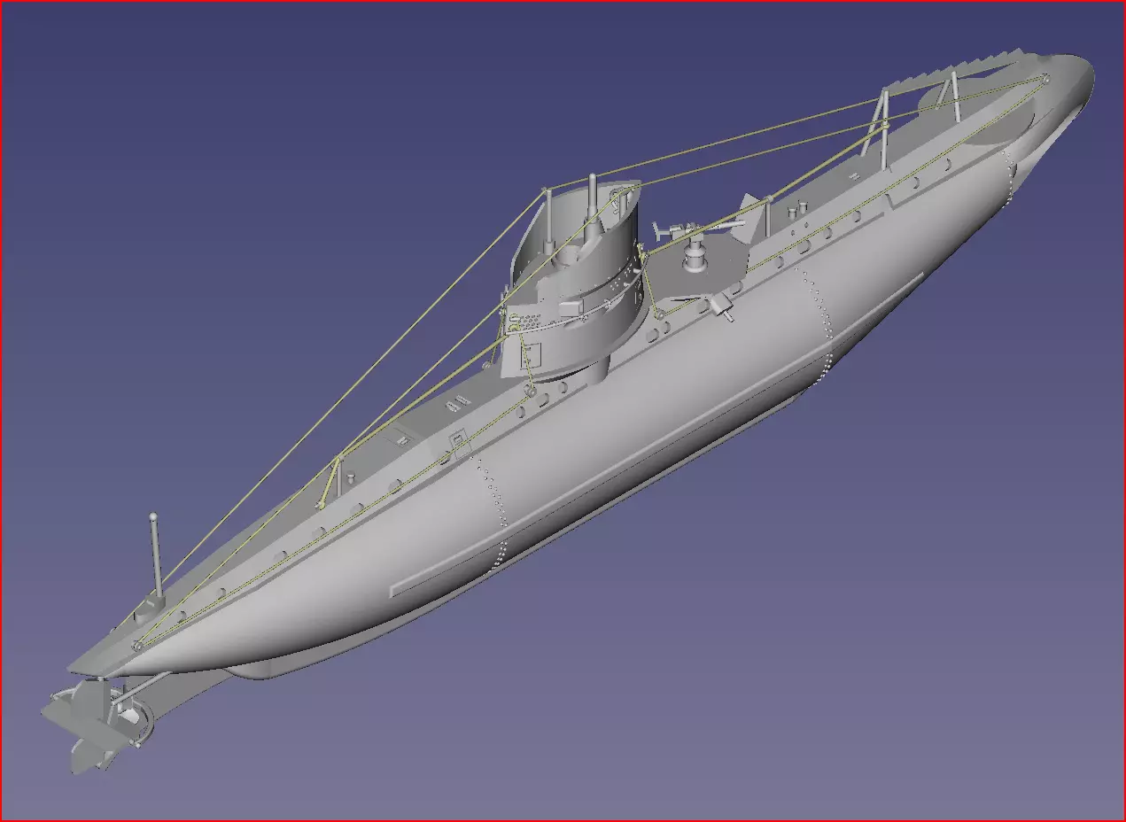 Austro-Hungarian Submarine 1915-1918 - German UB I Class 3D print model_0