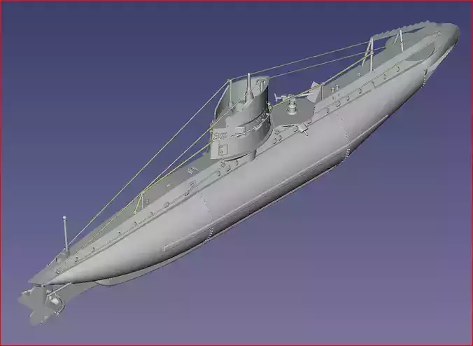 Austro-Hungarian Submarine 1915-1918 - German UB I Class 3D print model