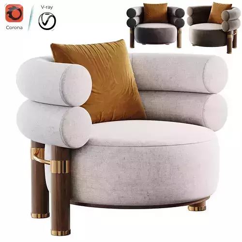 ARMCHAIR ROGERS Low-poly 3D model