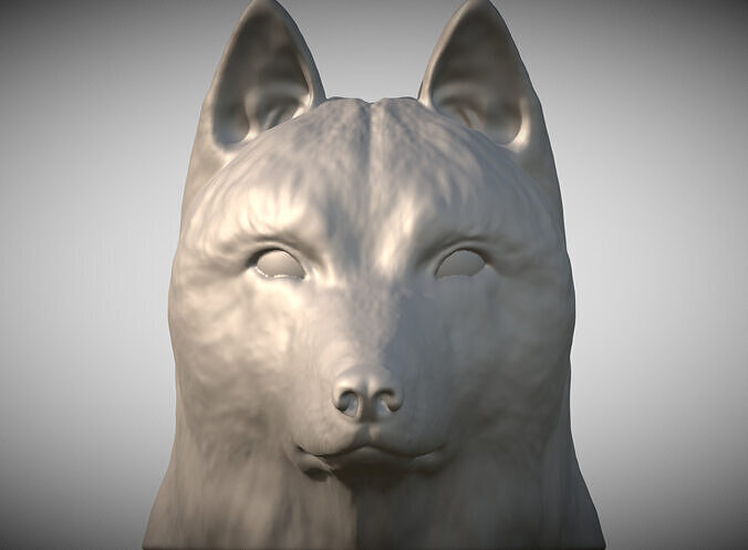 Syberian Husky dog head for 3D printing 3D print model