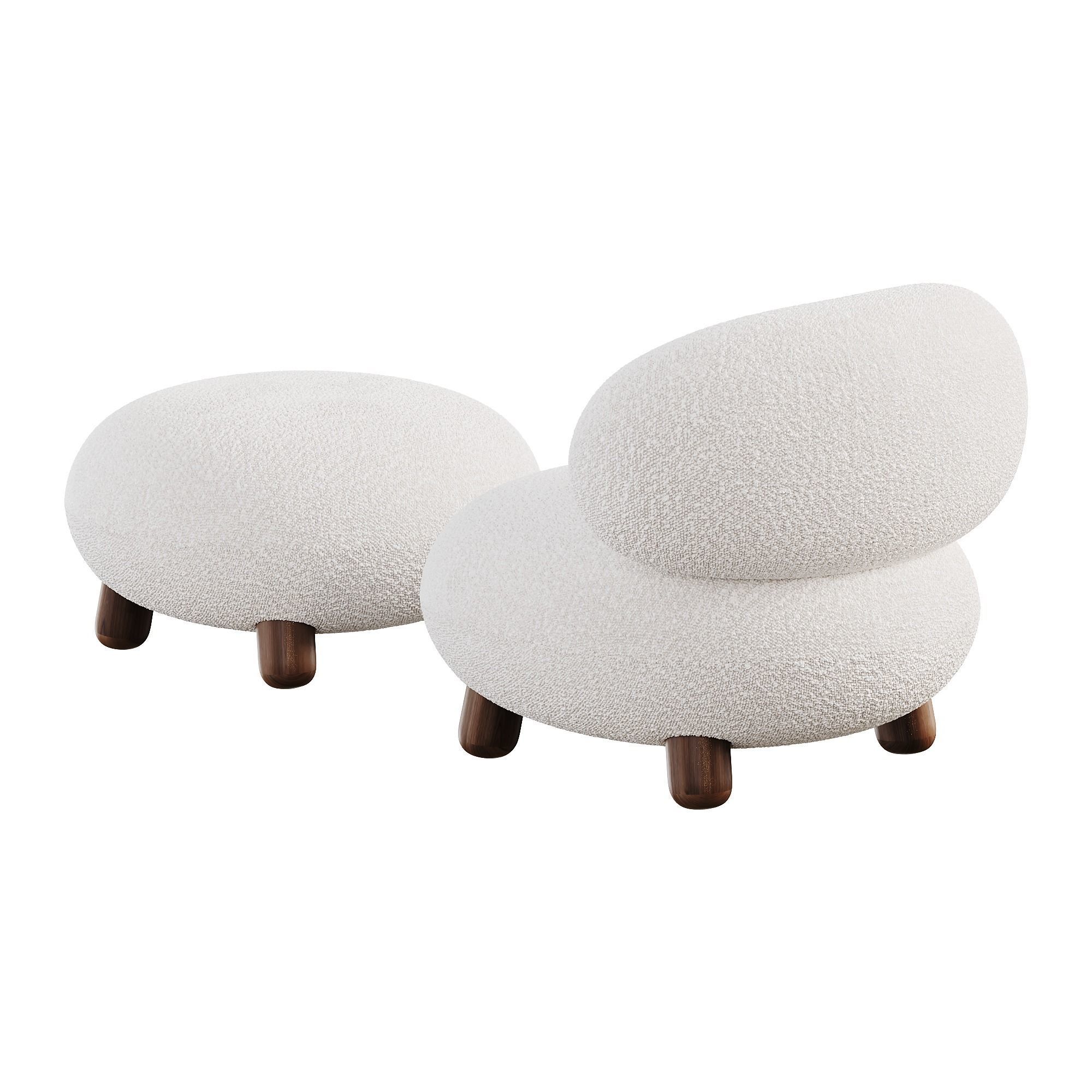 FLOCK LOUNGE CHAIR BY NOOM Low-poly 3D model_4