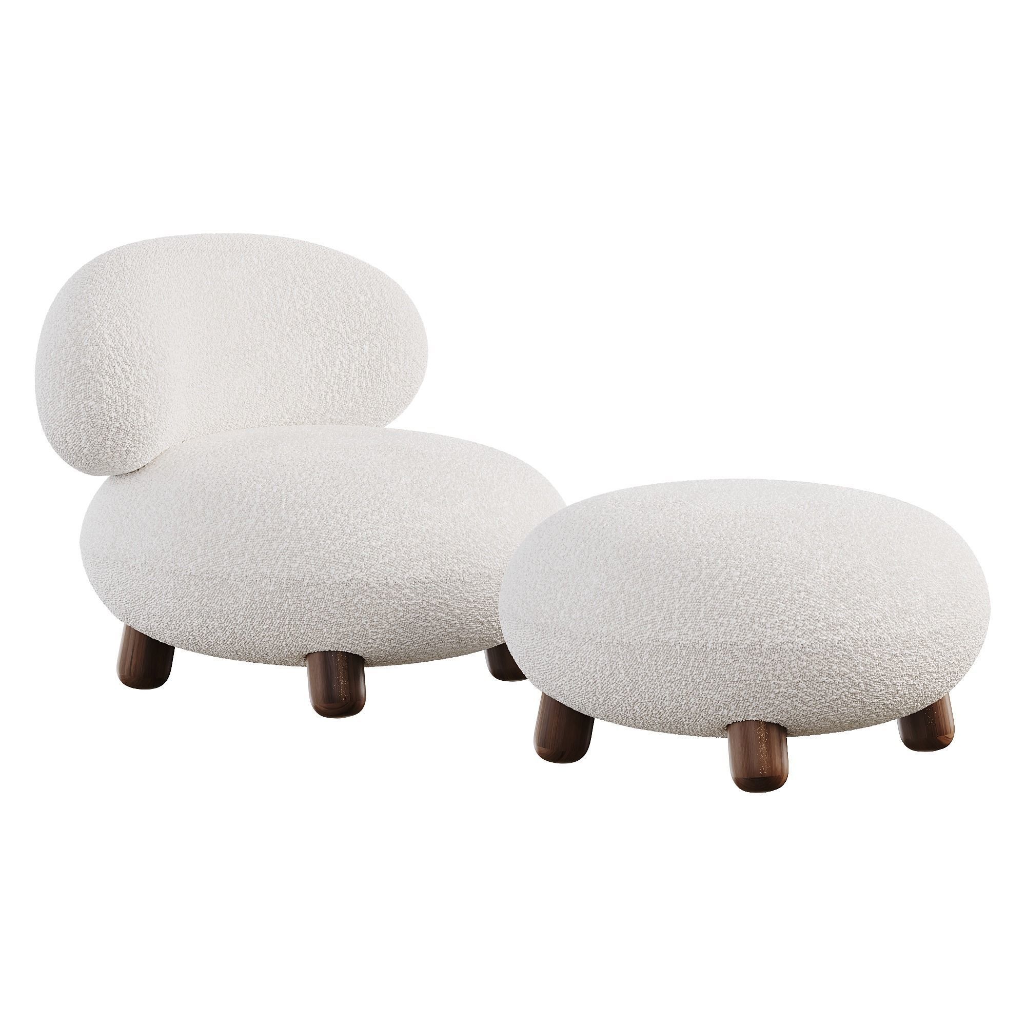 FLOCK LOUNGE CHAIR BY NOOM Low-poly 3D model_1