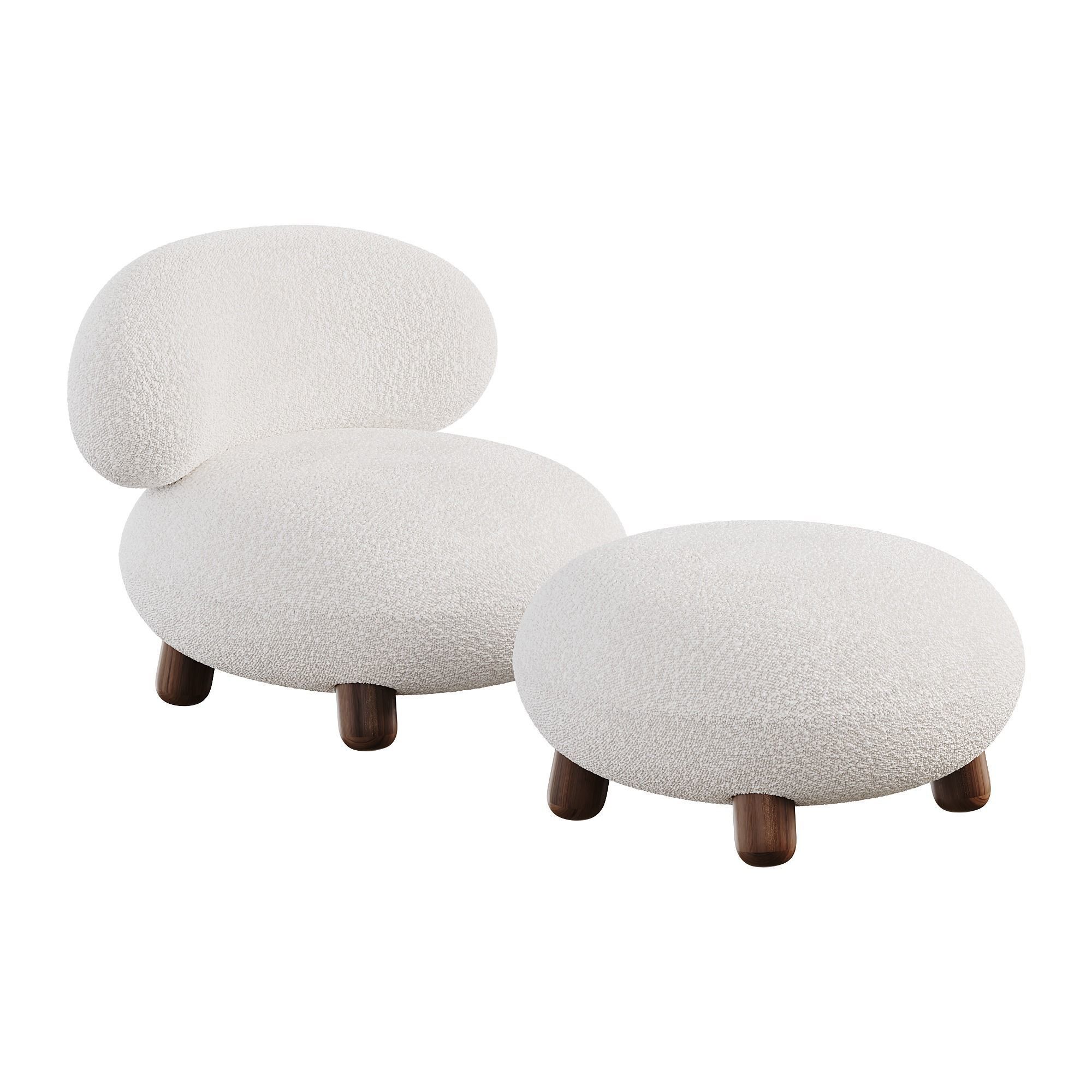 FLOCK LOUNGE CHAIR BY NOOM Low-poly 3D model_3