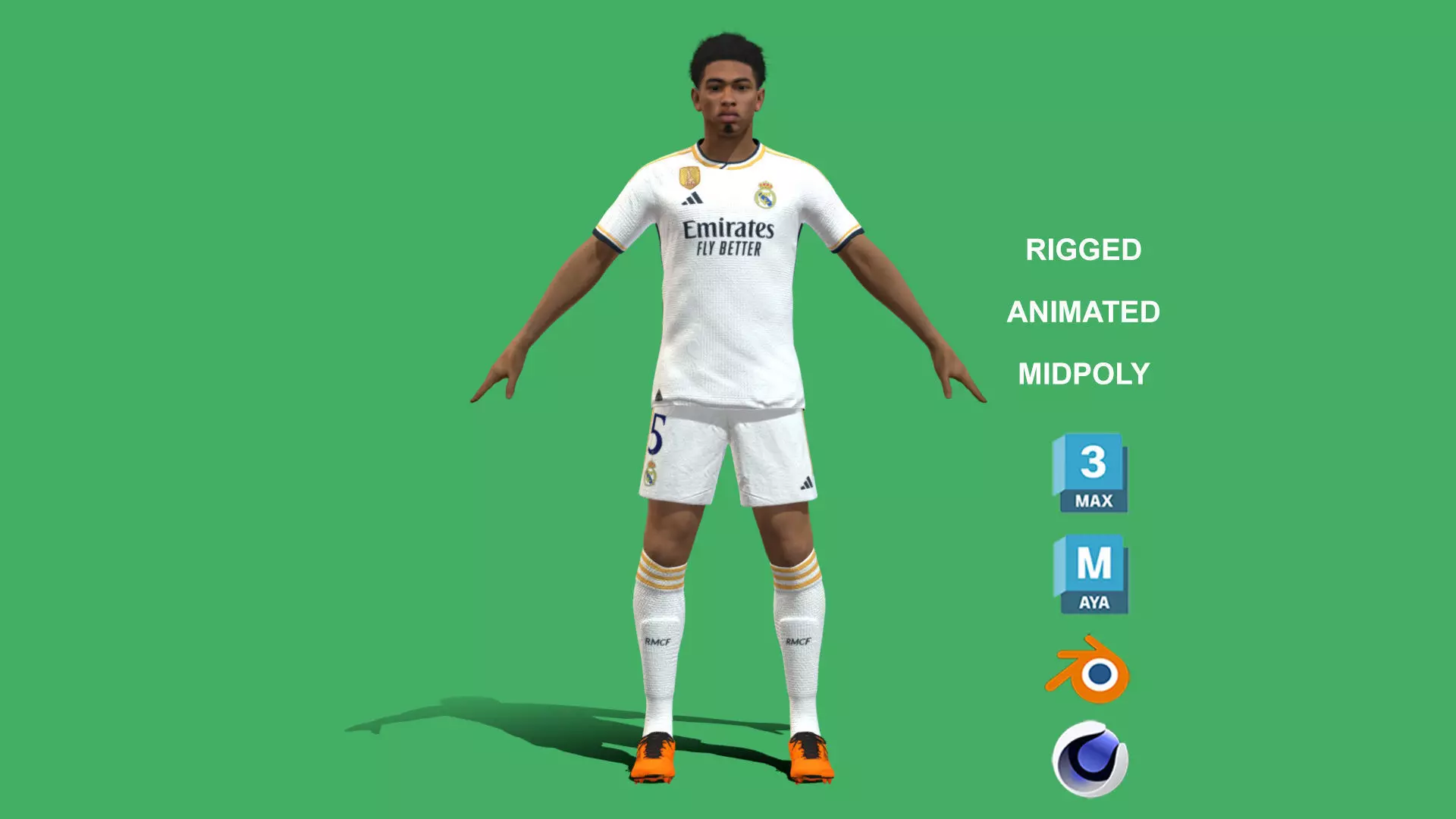 3D Rigged Jude Bellingham Real Madrid 2024 3D model