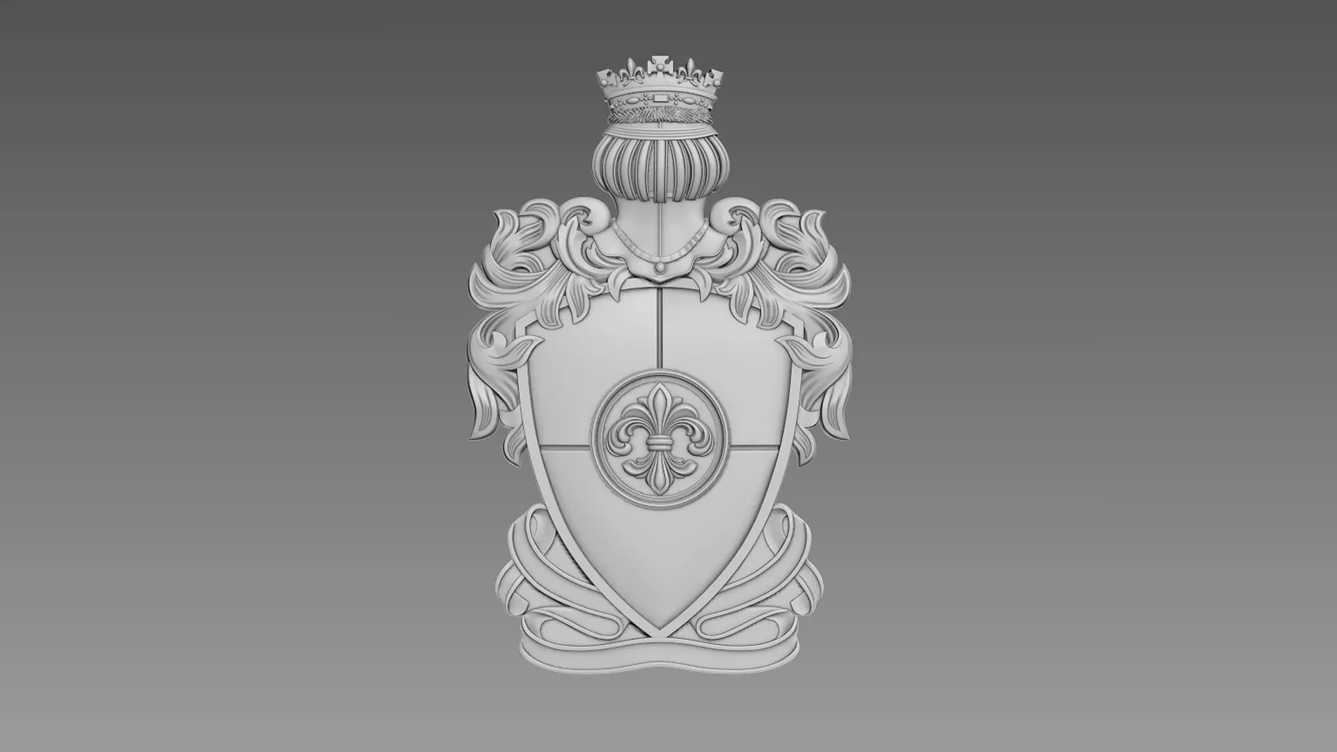 Coat of Arms Bas-relief 3D model_0