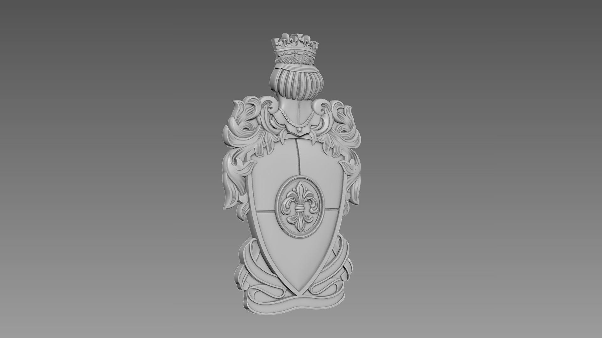 Coat of Arms Bas-relief 3D model_1