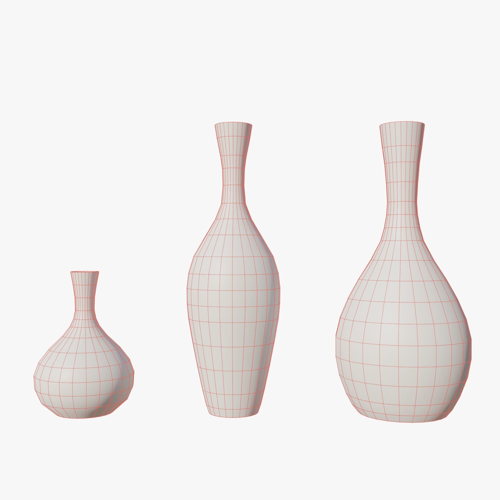 Vases asset Bronze oxidized Low-poly 3D model_5