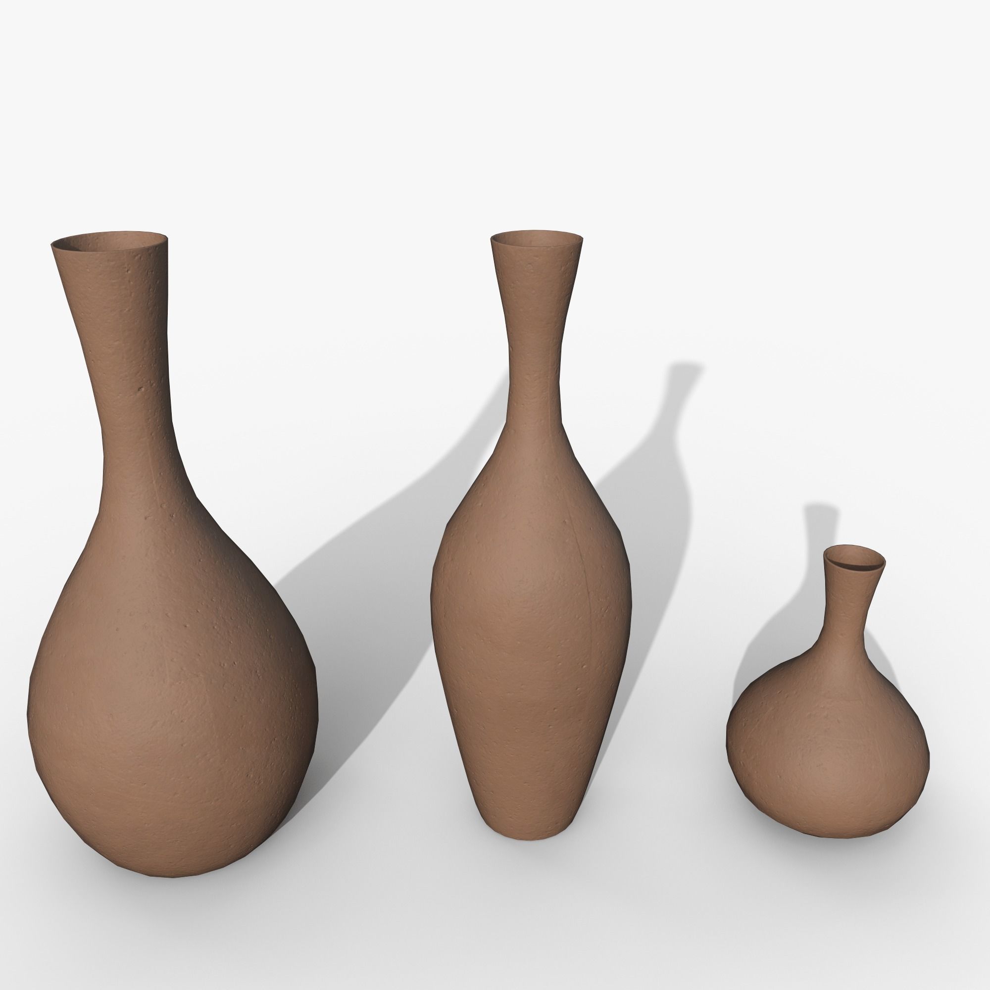 Vases asset Clay Low-poly 3D model_4