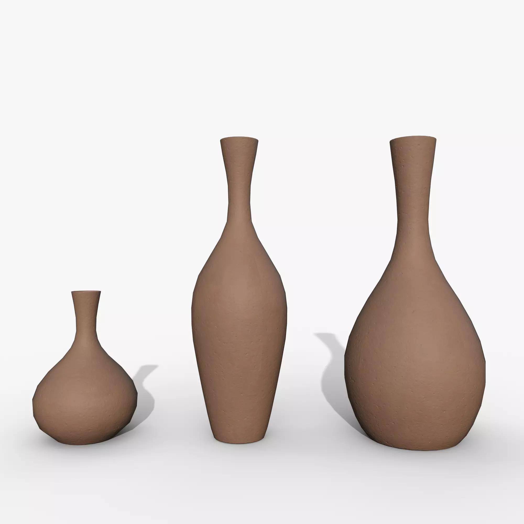 Vases asset Clay Low-poly 3D model_0