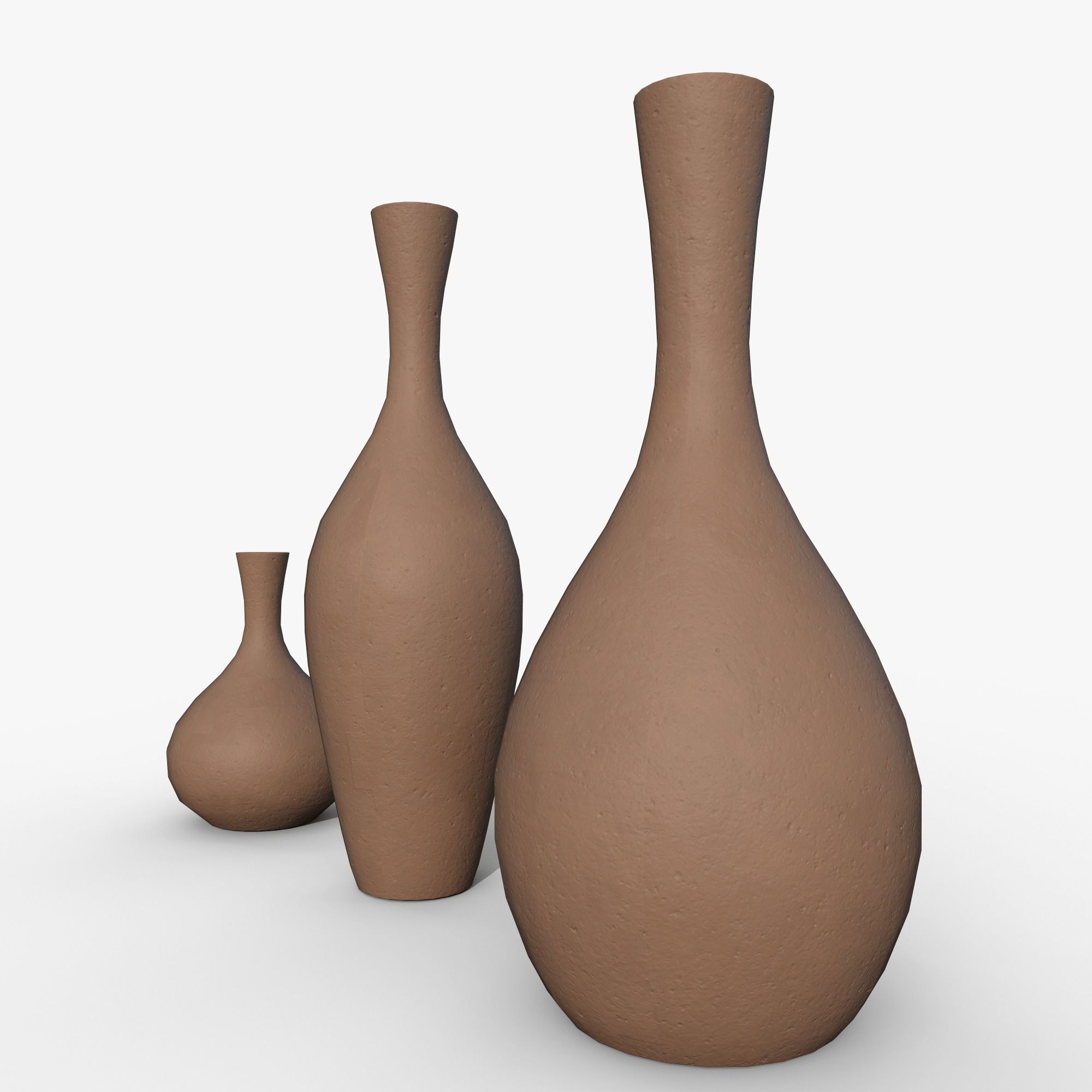 Vases asset Clay Low-poly 3D model_3