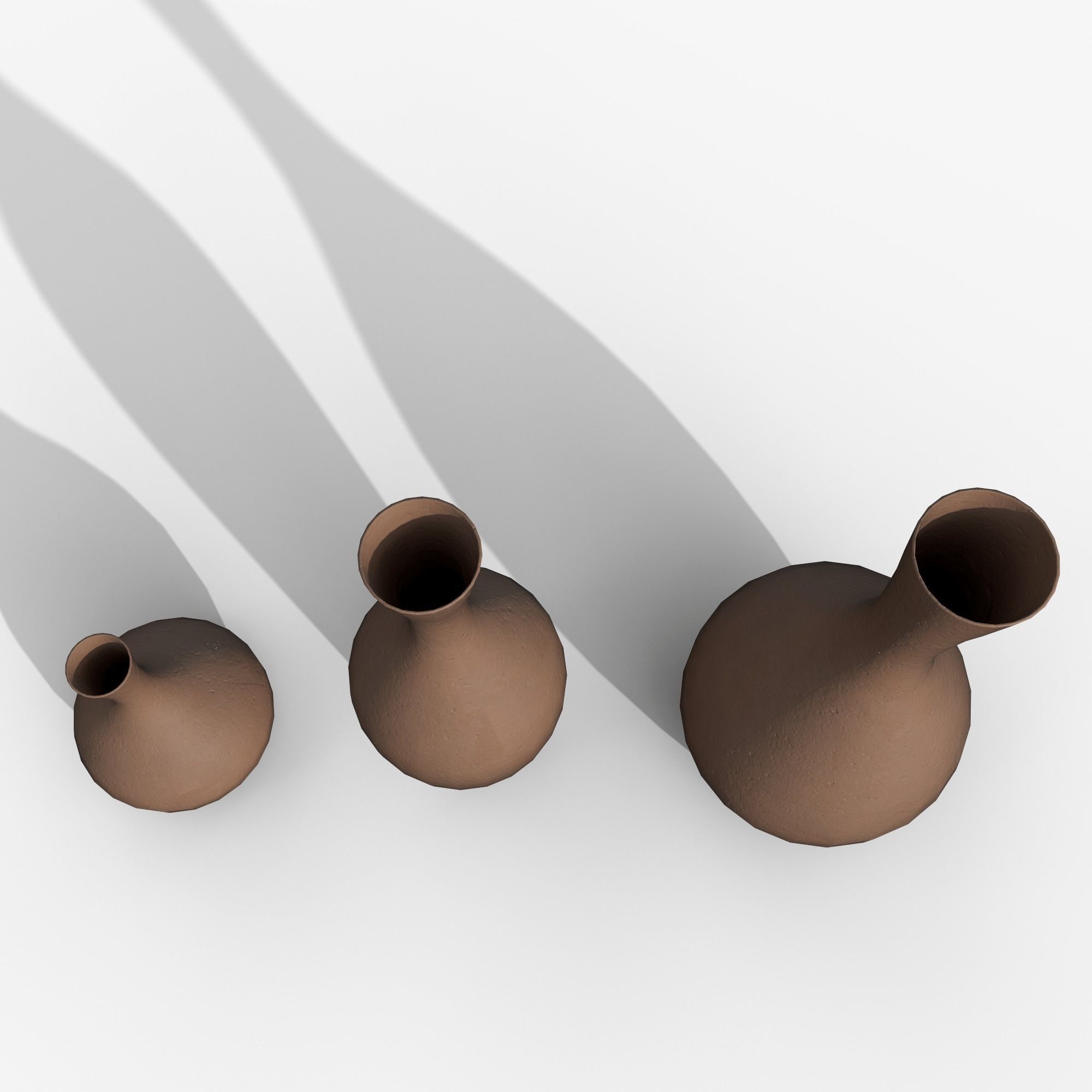 Vases asset Clay Low-poly 3D model_2