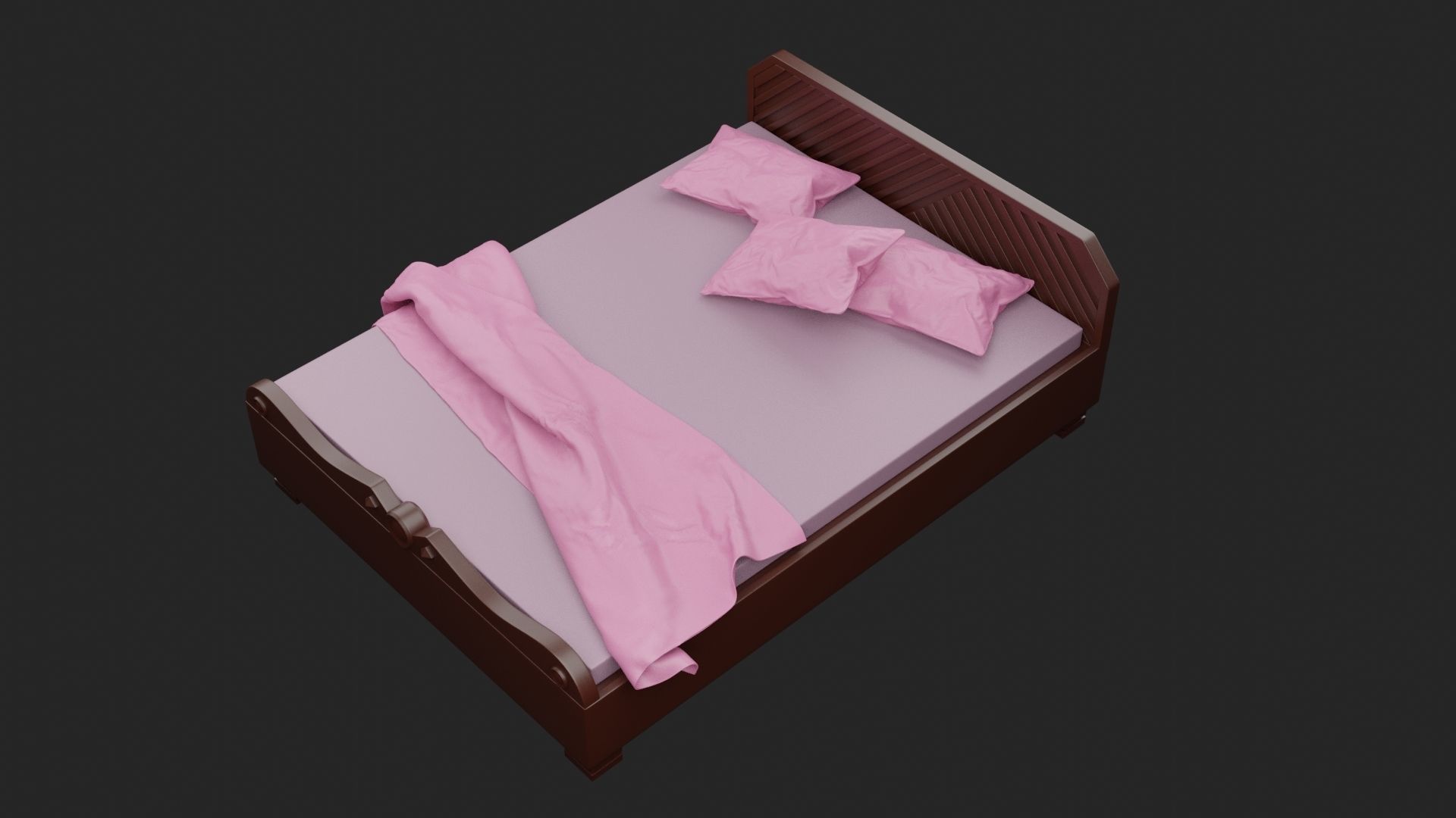 Bed Model BM02 3D model_2