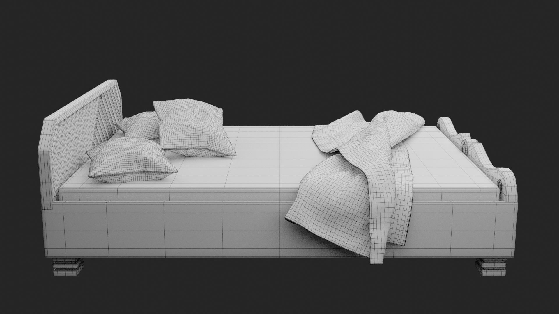 Bed Model BM02 3D model_7