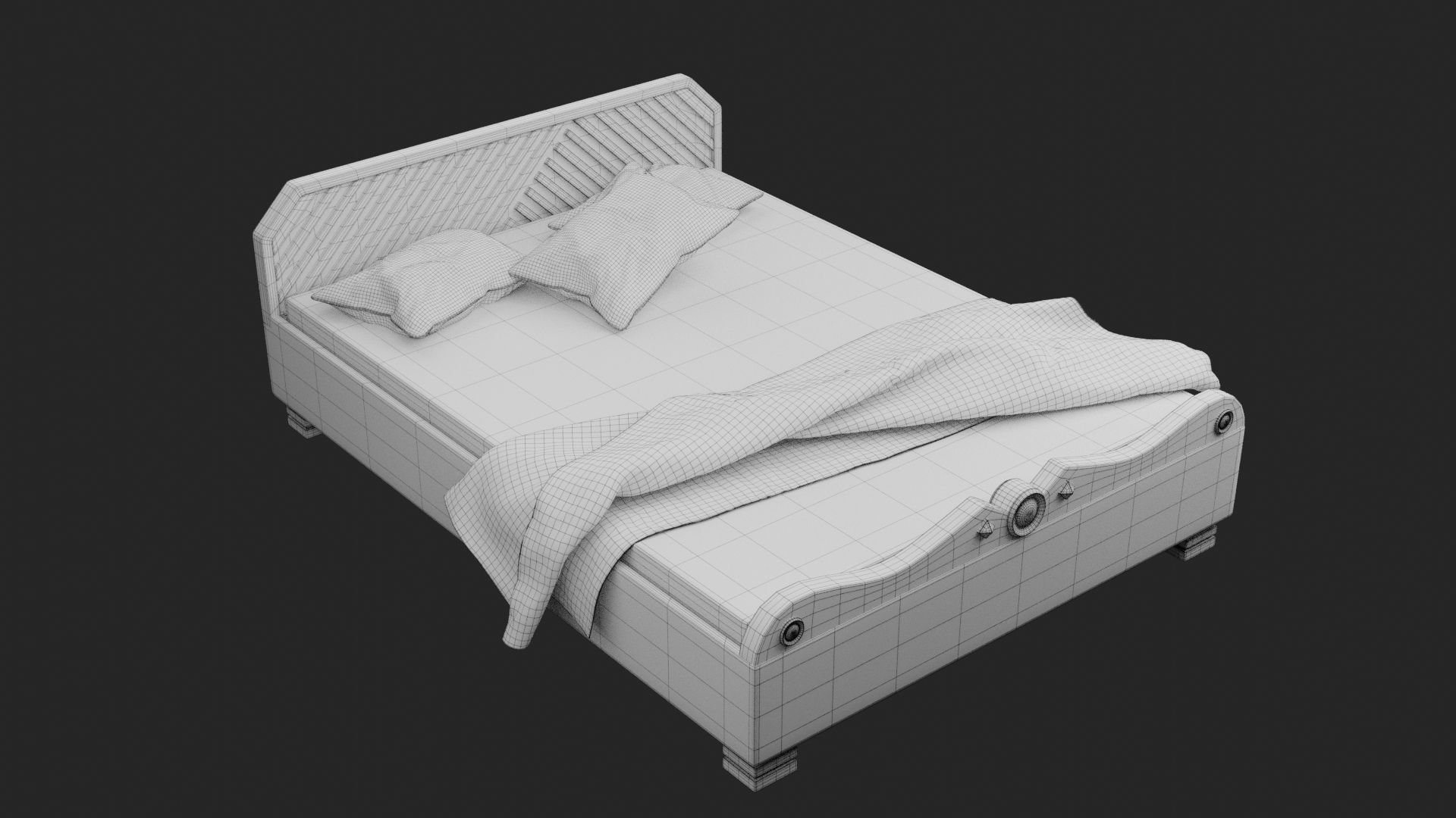 Bed Model BM02 3D model_5