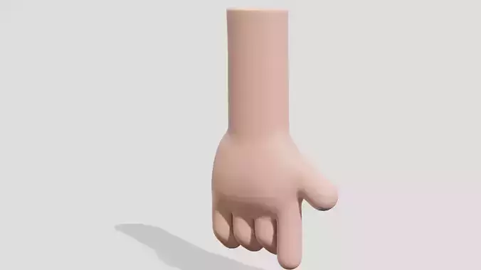 Hand with index finger Low-poly 3D model