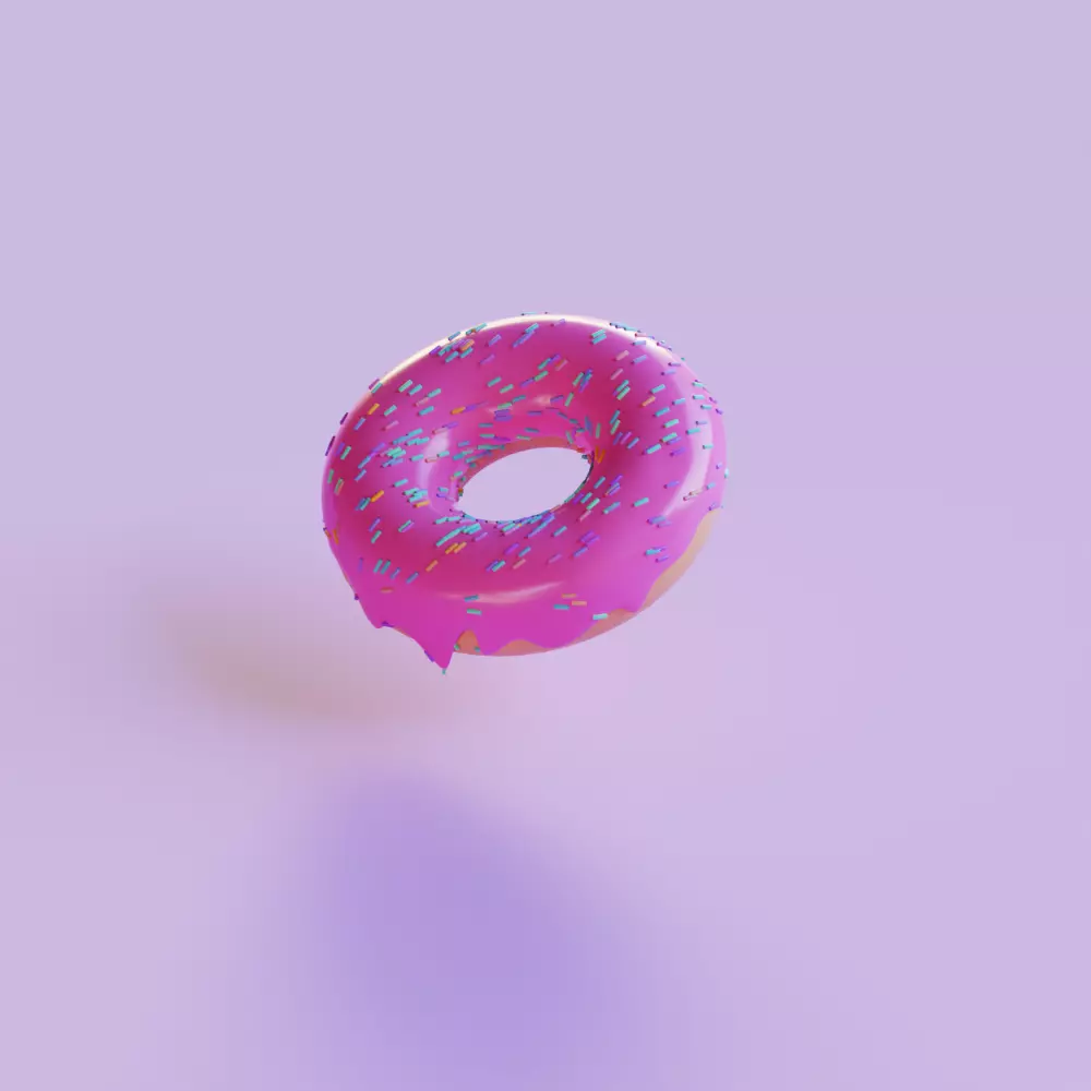 3d Donut Low-poly 3D model_0