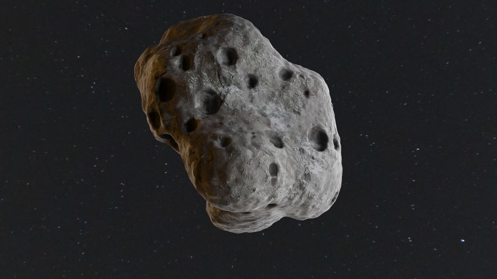 Detailed asteroid space rocks high-poly set 2 3D model_3