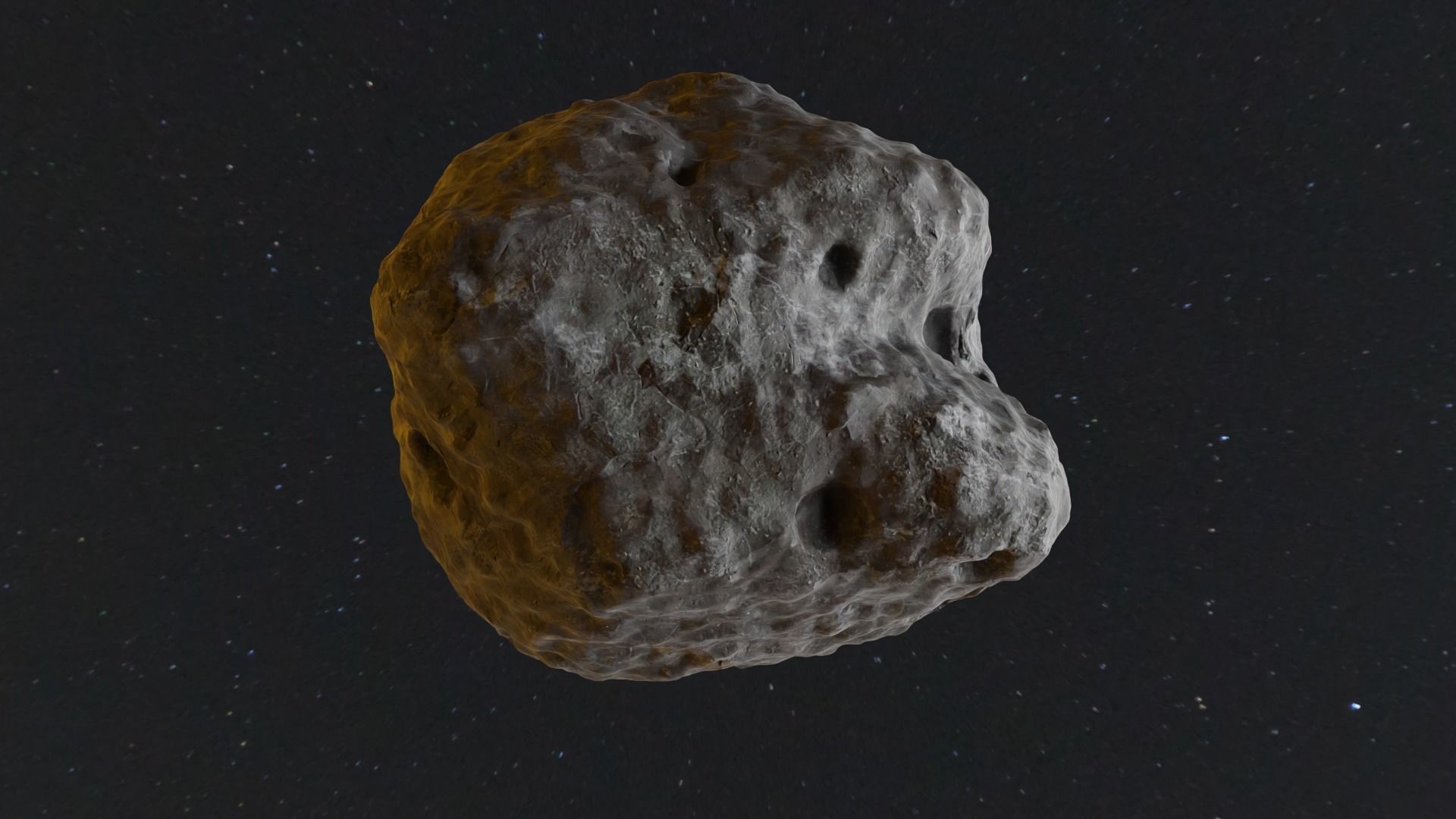 Detailed asteroid space rocks high-poly set 2 3D model_5