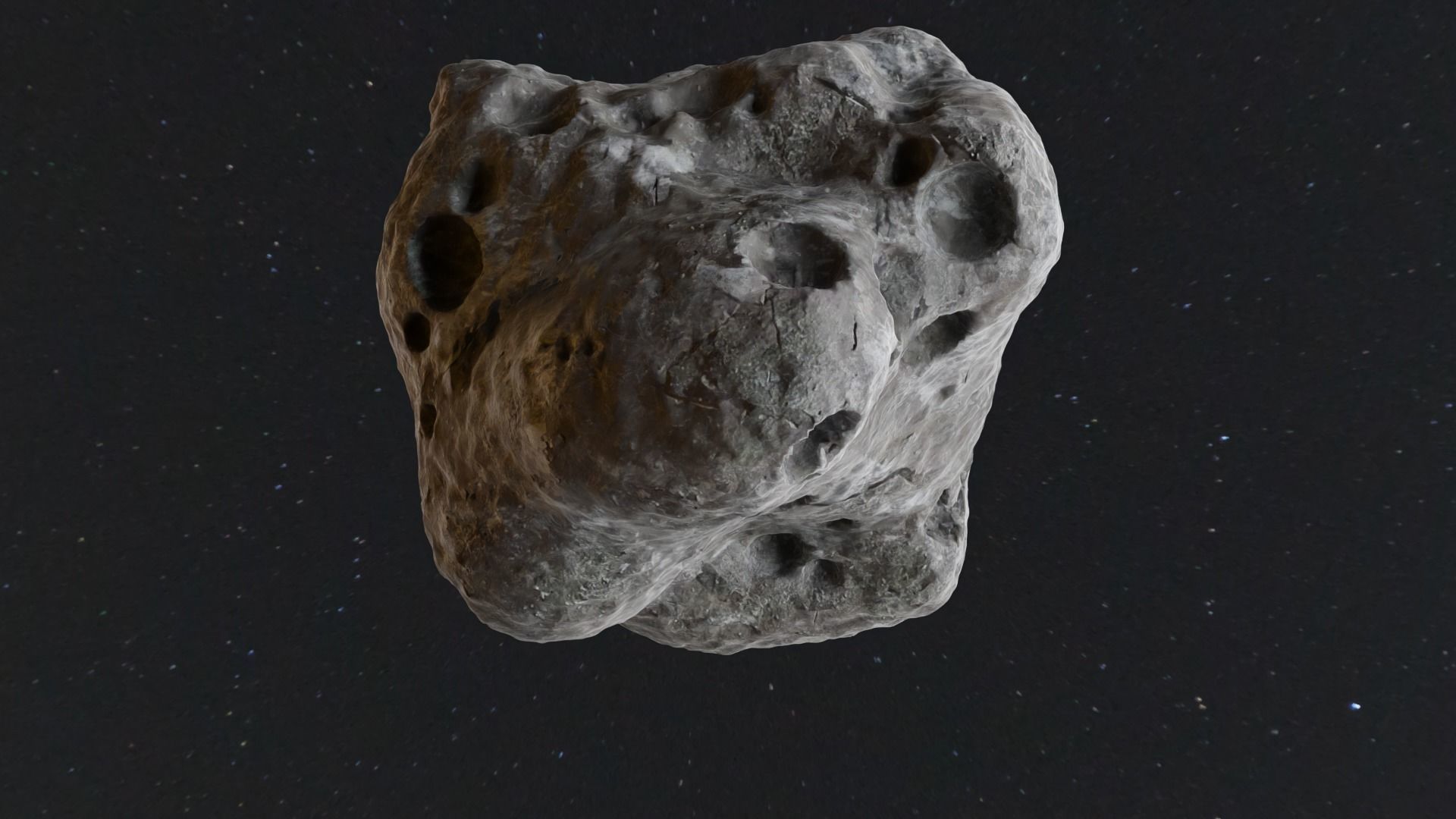 Detailed asteroid space rocks high-poly set 2 3D model_2