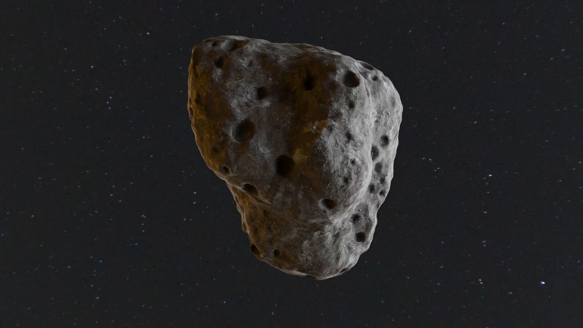 Detailed asteroid space rocks high-poly set 2 3D model_4