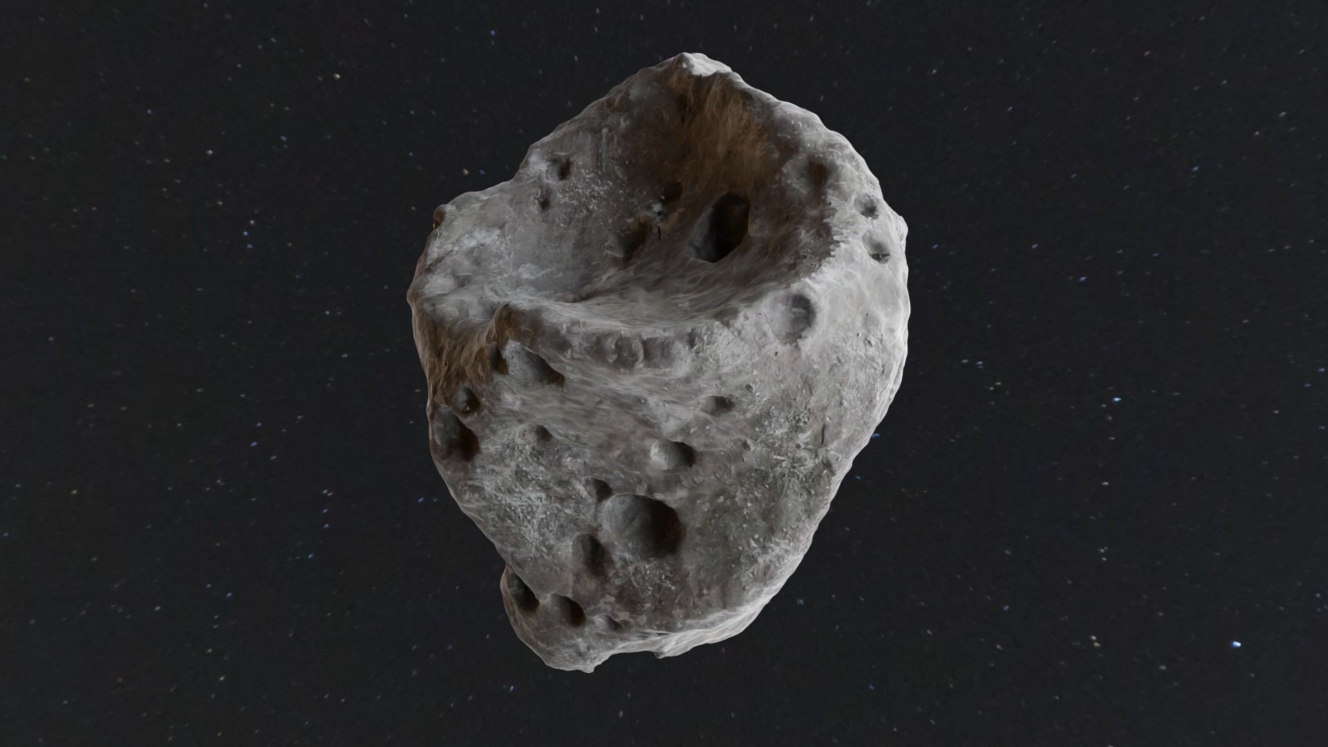Detailed asteroid space rocks high-poly set 2 3D model_1