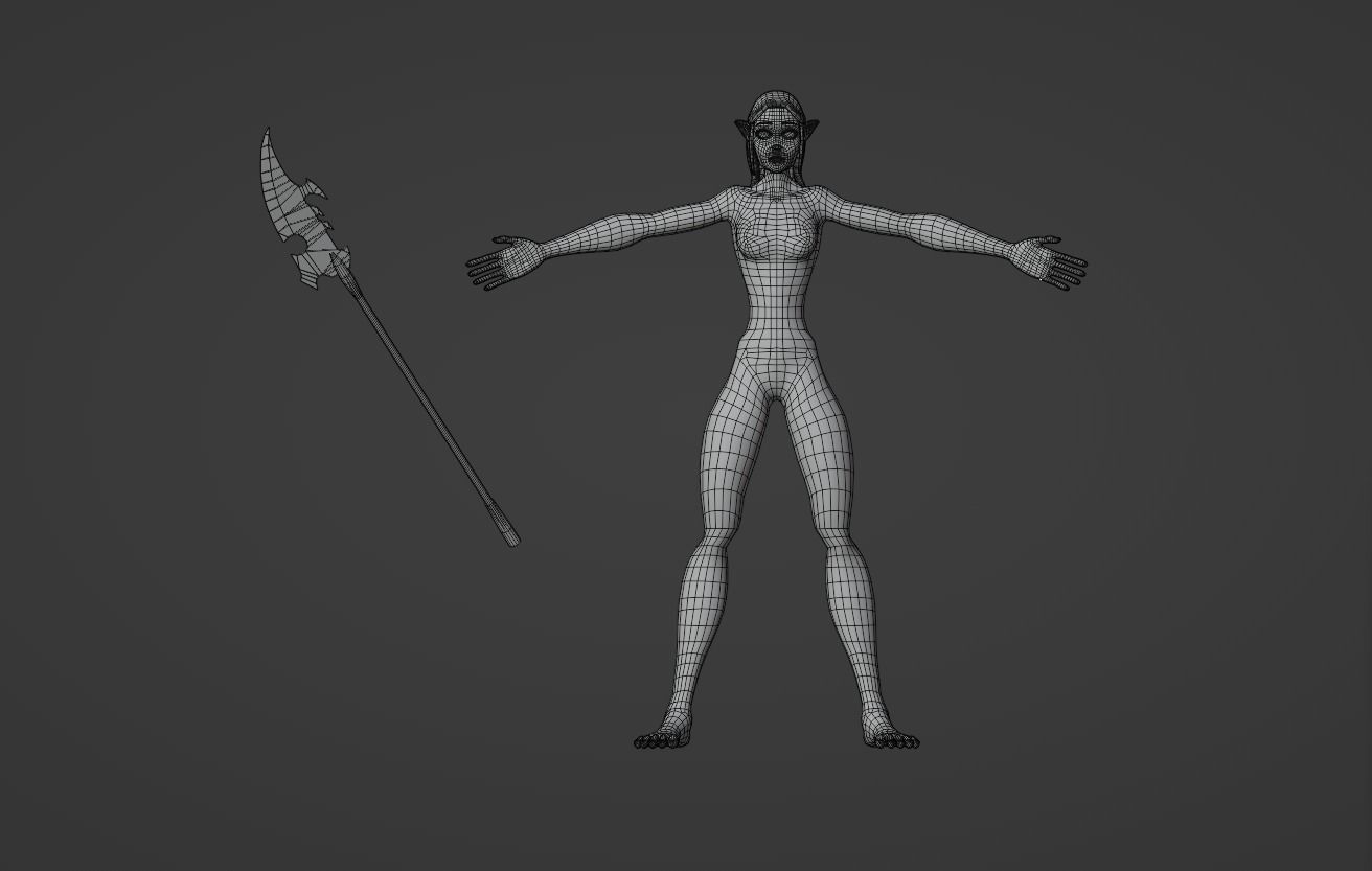 Elven Elf Elvish Woodland creature Mythical figure Low-poly 3D model_8