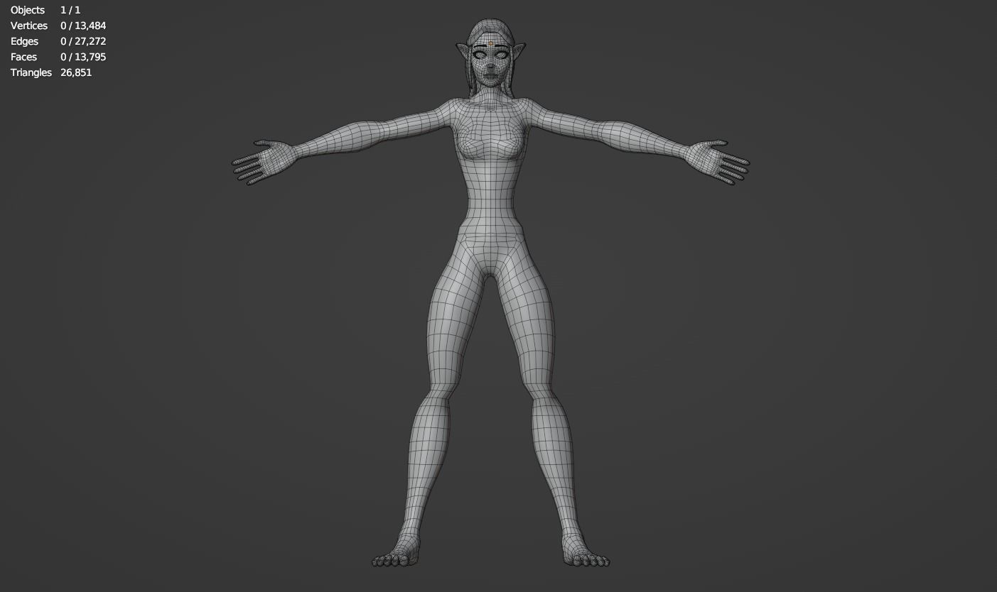 Elven Elf Elvish Woodland creature Mythical figure Low-poly 3D model_6