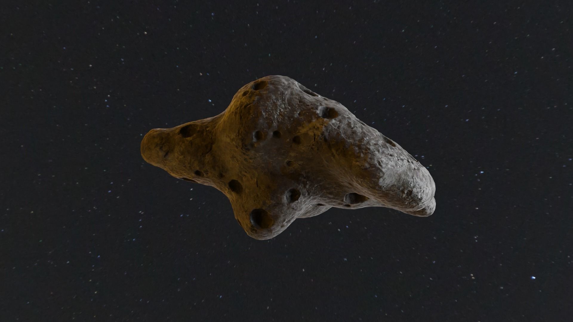 Detailed asteroid space rocks high-poly set 3 3D model_1