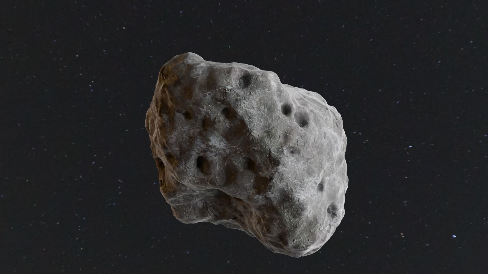 Detailed asteroid space rocks high-poly set 3 3D model_4
