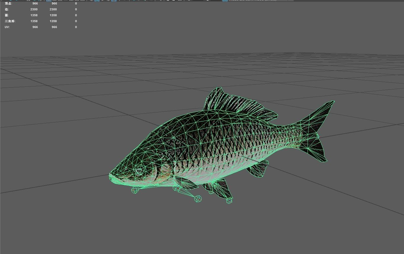 Carp fish Low-poly 3D model_2