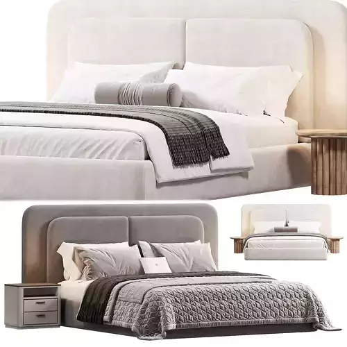 Soft bed Felini beige by wallytally 3D model