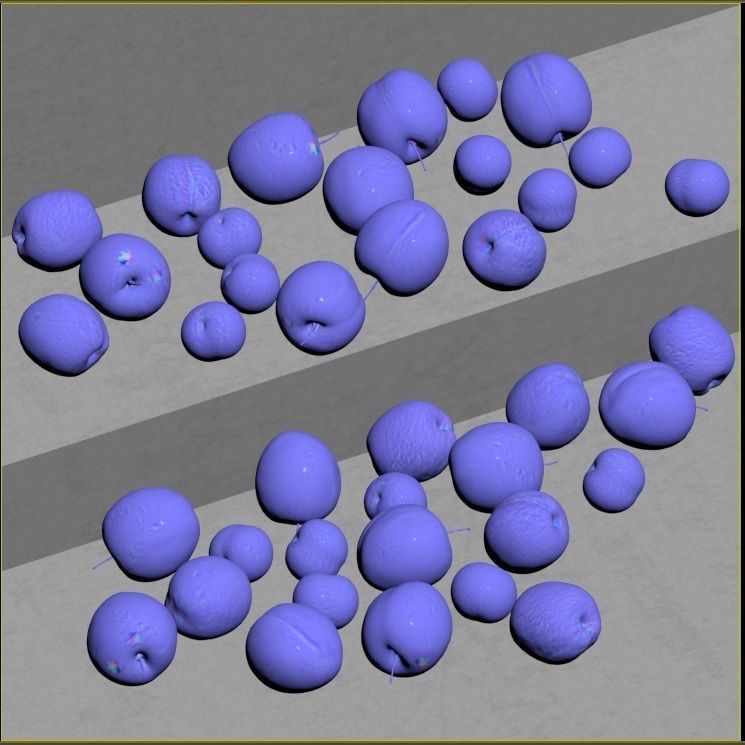 Red plum - Apricots - Plum Low-poly 3D model_7