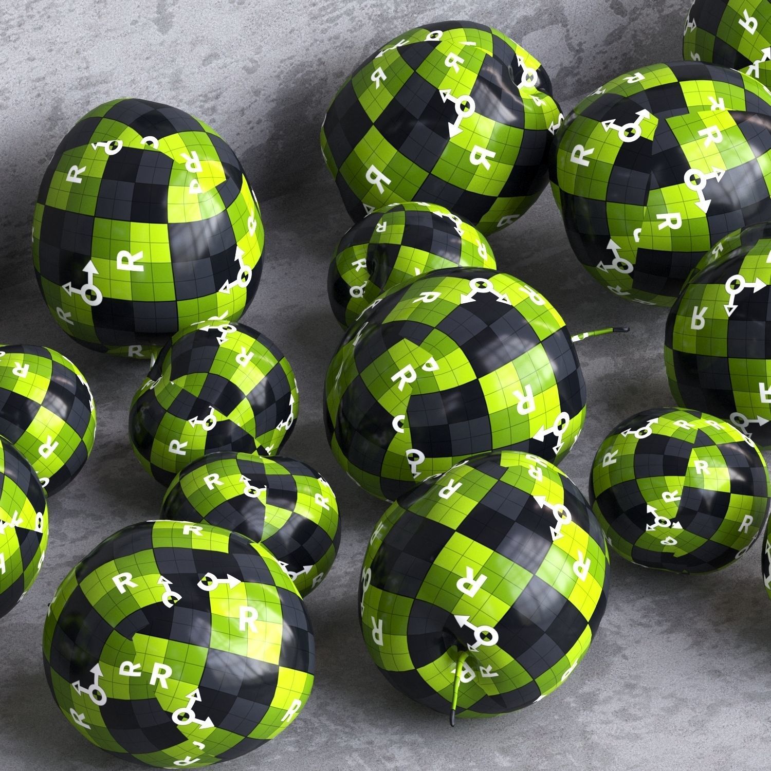 Red plum - Apricots - Plum Low-poly 3D model_4