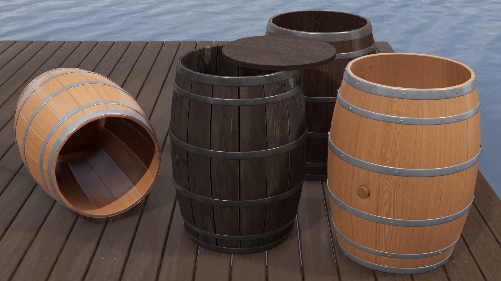 Custom Barrels Blender 3D model_6