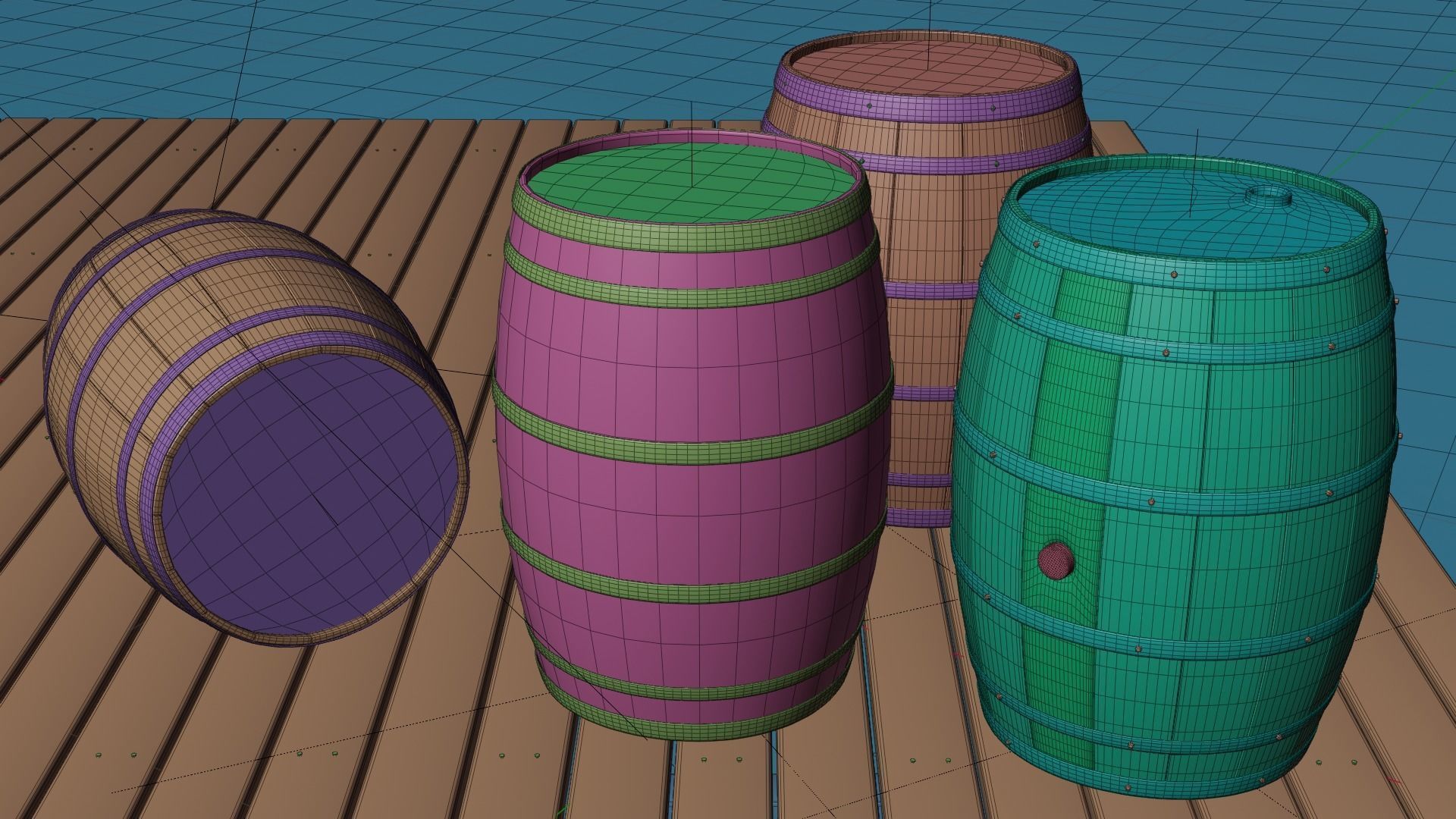 Custom Barrels Blender 3D model_7