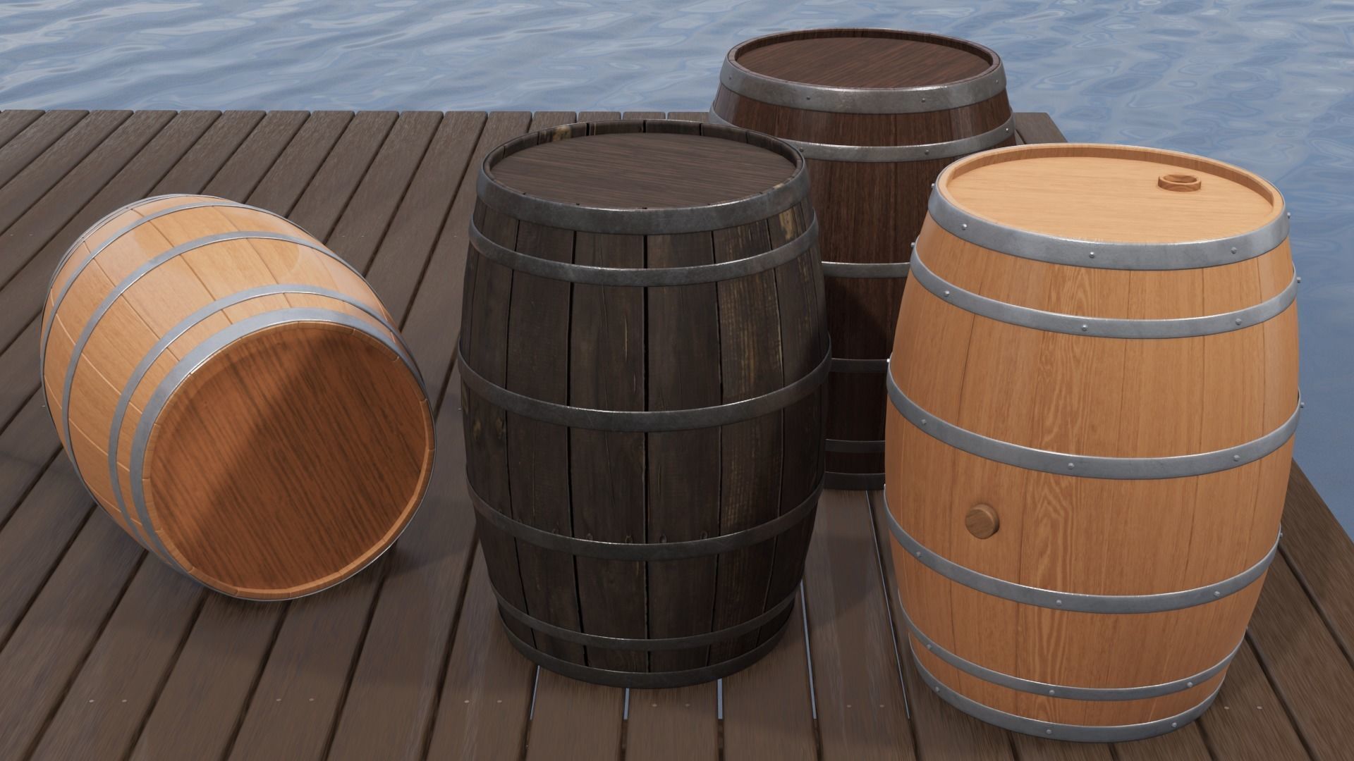 Custom Barrels Blender 3D model_5