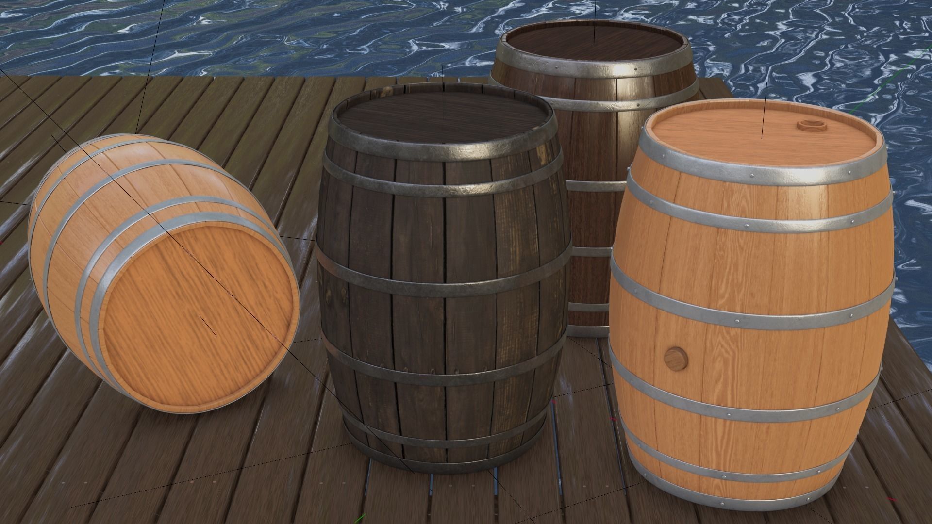 Custom Barrels Blender 3D model_2