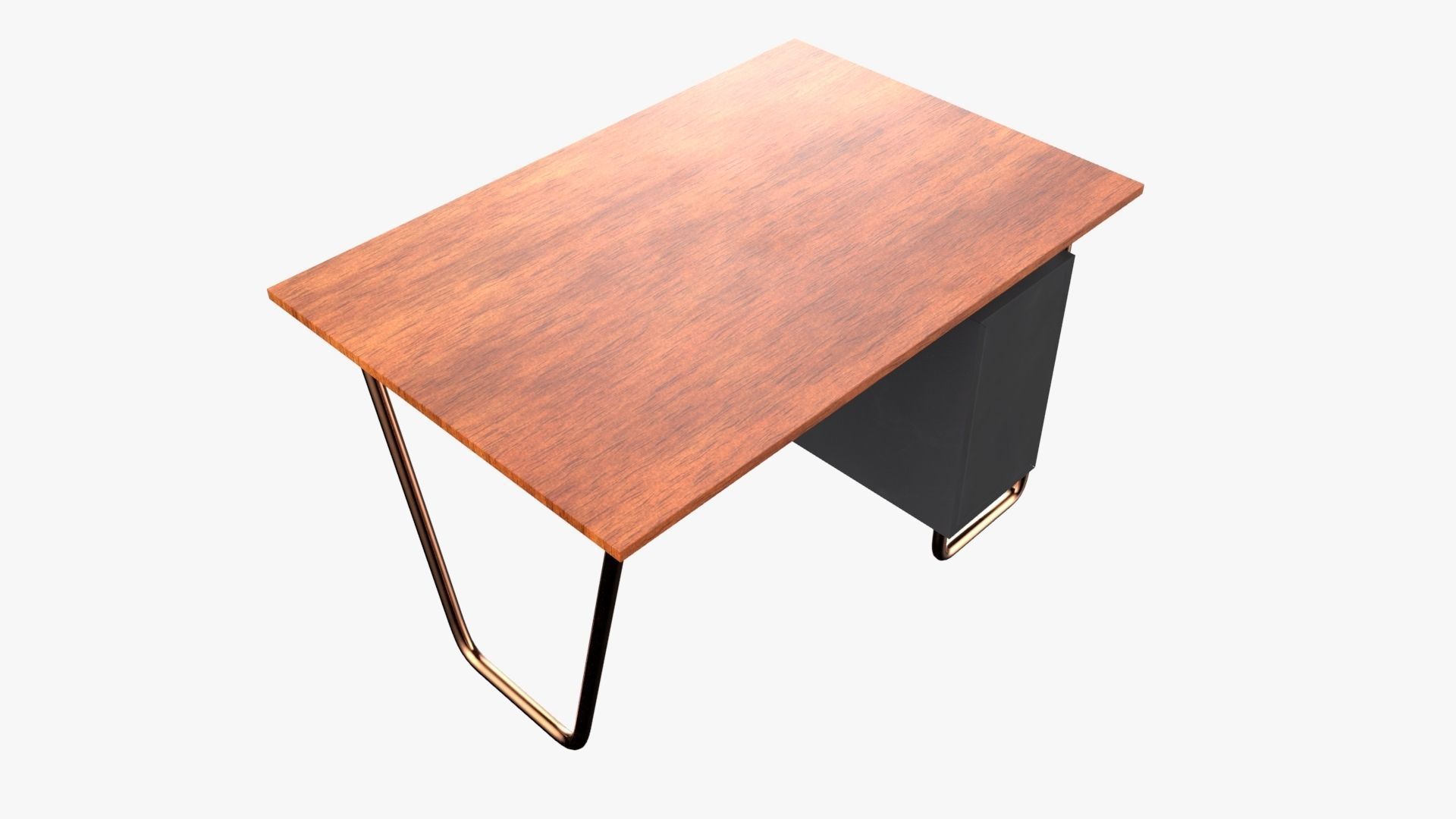 Czech Tubular Desk Working Desk Black 3D model_3