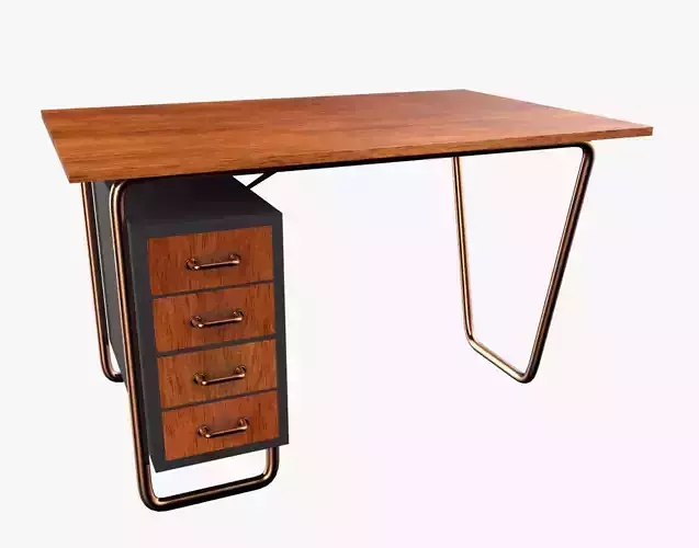 Czech Tubular Desk Working Desk Black